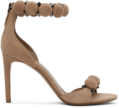 Shop Alaïa Pink Suede Bombe Sandals In 117 Chair