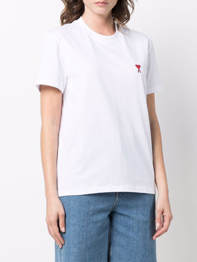 Shop Ami Alexandre Mattiussi Ami De Couer Organic Cotton T-shirt In White
