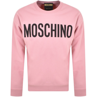 Shop Moschino Logo Sweatshirt Pink