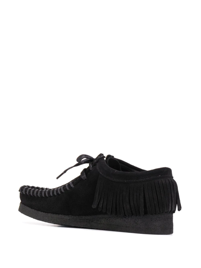 Shop Palm Angels Fringed Lace-up Shoes In 1010 Black Black