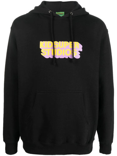 Shop Kidsuper Logo-print Cotton Hoodie In Black