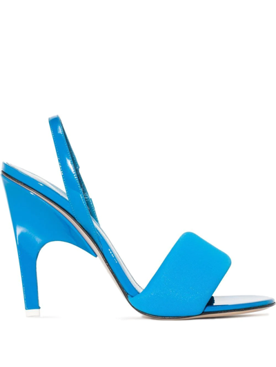 Shop Attico Rem 105mm Slingback Sandals In 014 Blue