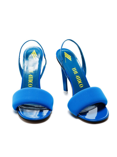 Shop Attico Rem 105mm Slingback Sandals In 014 Blue