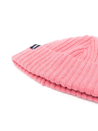 Shop Mackintosh Billie Wool Beanie In Pink