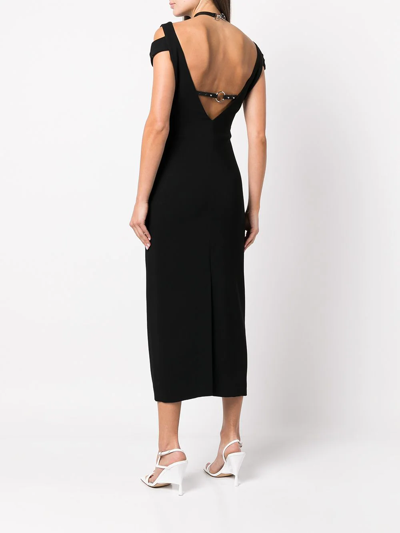 Shop Monse Strap-detail Midi Dress In Black