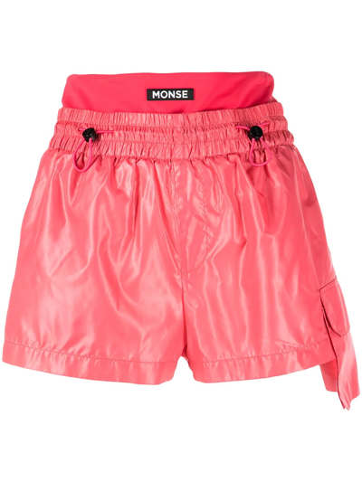 Shop Monse Drawstring Track Shorts In Pink