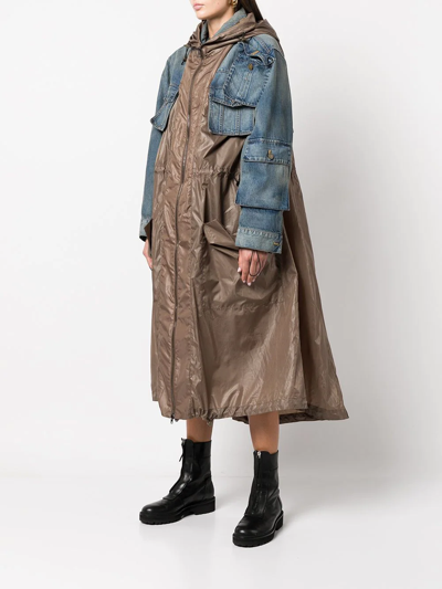 Monse Layered-look Panelled Midi Coat In Blue