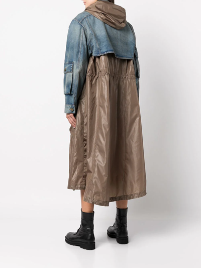 Monse Layered-look Panelled Midi Coat In Blue