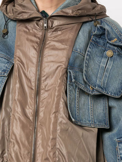 Monse Layered-look Panelled Midi Coat In Blue