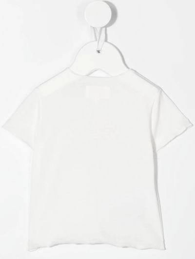 Shop Teddy & Minou Floral-print Cat-pattern T-shirt In White