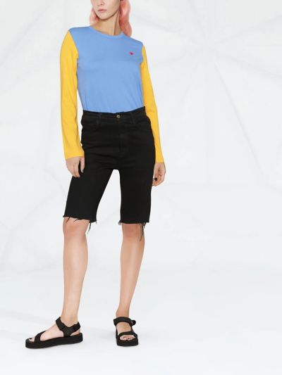 Comme Des Garçons Play Two-tone Knitted Jumper In Blue