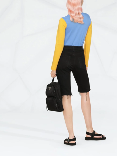 Comme Des Garçons Play Two-tone Knitted Jumper In Blue