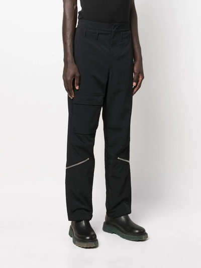 Shop 424 Straight-leg Cargo Trousers In Black