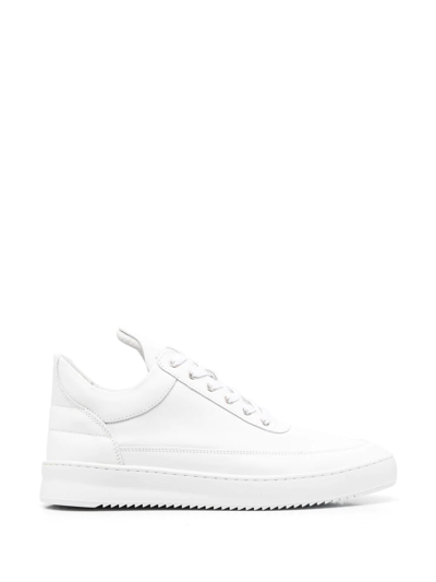 Shop Filling Pieces Logo-embossed Lace-up Sneakers In White