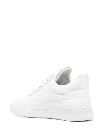 Shop Filling Pieces Logo-embossed Lace-up Sneakers In White