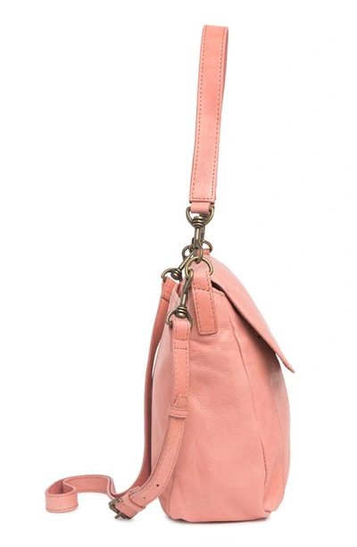 Shop American Leather Co. Lawton Convertible Leather Crossbody Bag In Faded Rose