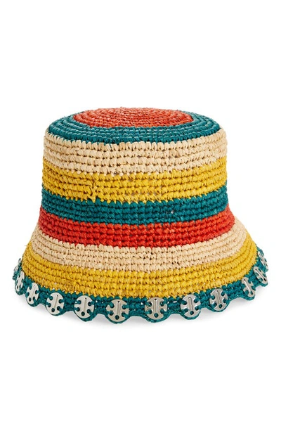 Shop Rabanne Jam Raffia Bucket Hat In Multicolor