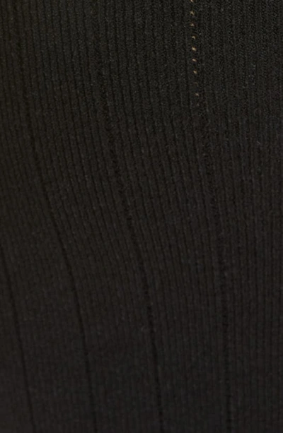 Shop Balmain Button Front Rib Midi Skirt In 0pa 0pa Noir