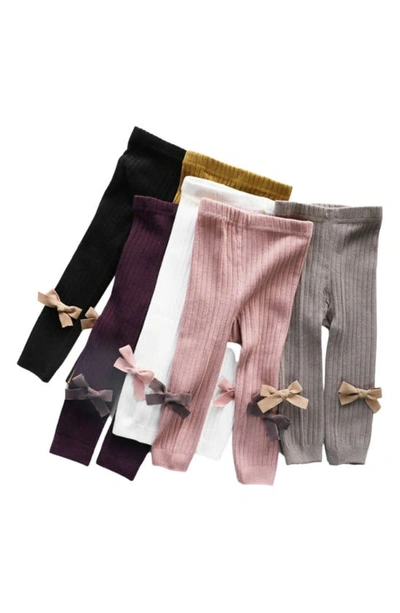 Ashmi And Co Mila Knit Cotton Leggings In Purple