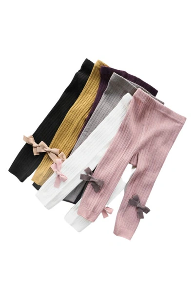 Ashmi And Co Mila Knit Cotton Leggings In Purple