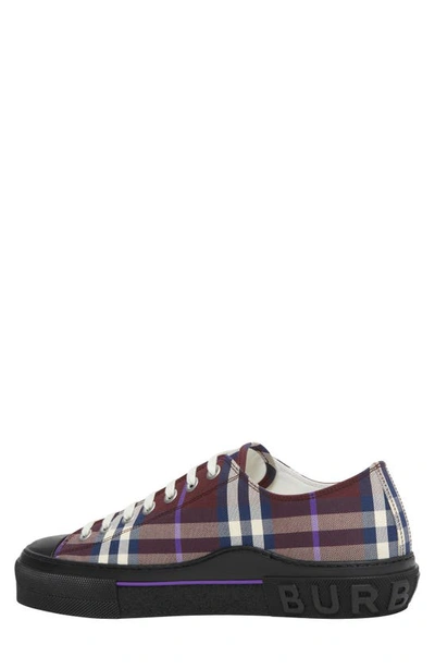 Shop Burberry Jack Check Low Top Sneaker In Deep Maroon Ip Check