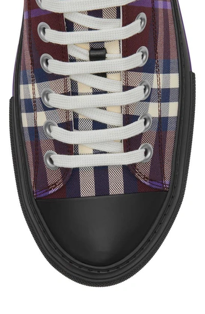 Shop Burberry Jack Check Low Top Sneaker In Deep Maroon Ip Check