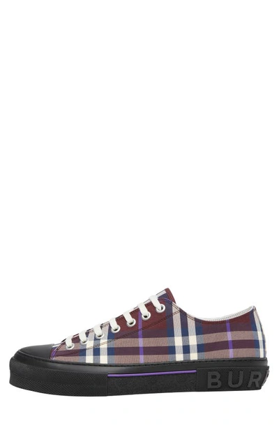 Shop Burberry Jack Check Low Top Sneaker In Deep Maroon Ip Check