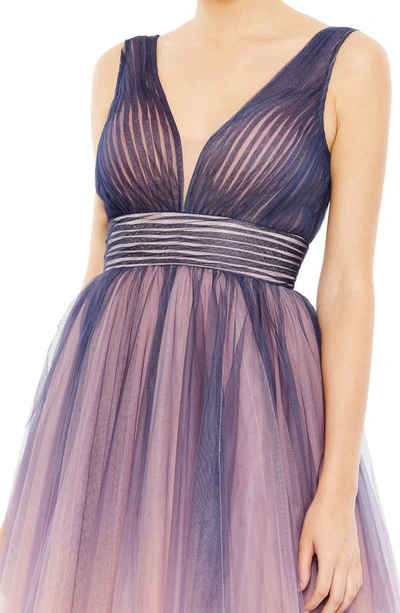 Shop Mac Duggal Ombré Tulle Fit & Flare Cocktail Dress In Indigo Ombre