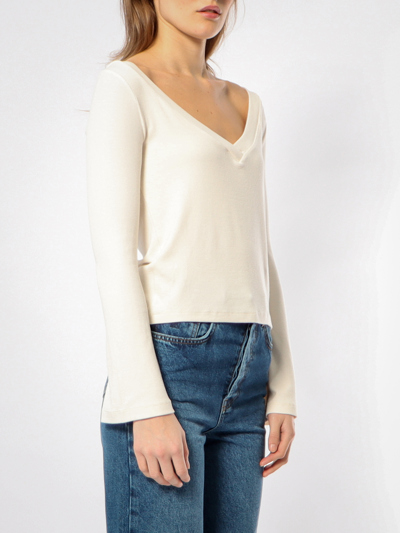 Amendi The Executive Ribbed Top In Off White