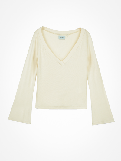 Amendi The Executive Ribbed Top In Off White