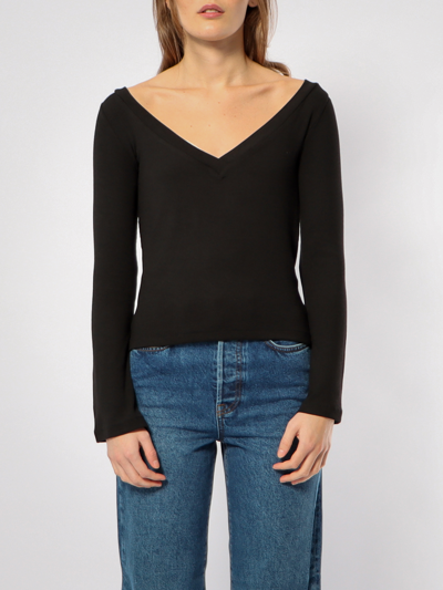 Shop Amendi The Executive Ribbed Top In Black