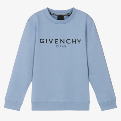 Shop Givenchy Teen Boys Blue Logo Sweatshirt