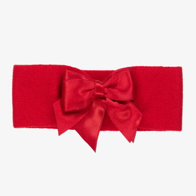 Shop La Perla Girls Red Wool Bow Headband