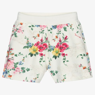 Shop Monnalisa Teen Girls Ivory Floral Shorts