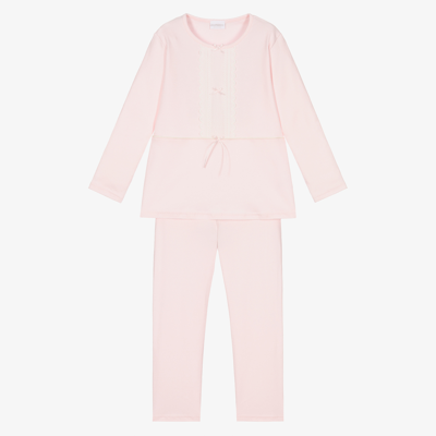 Shop La Perla Girls Pink Cotton Pyjamas