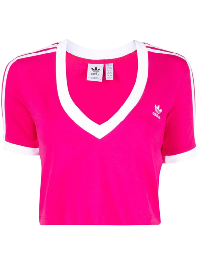 Ik was verrast wit Vorming Adidas Originals Adidas Women's Originals Adicolor Classics Cropped V-neck  T-shirt In Pink | ModeSens