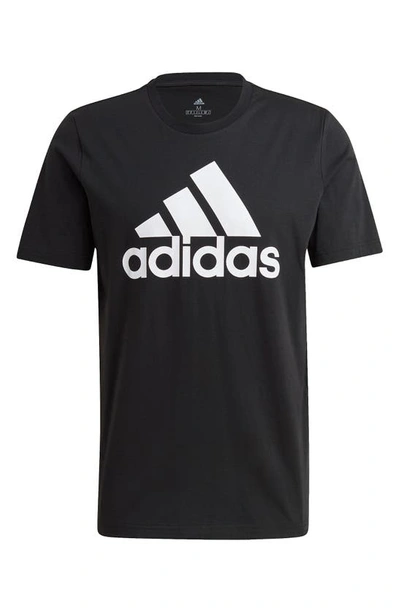 Shop Adidas Originals Essentials Badge Of Sport Logo T-shirt In Black/white