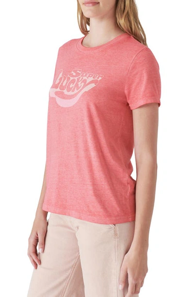 Shop Lucky Brand Super Lucky Graphic Tee In Cayenne