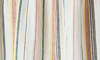 Shop Lucky Brand Stripe Corset Tiered Cotton & Linen Sundress In Cream Multi