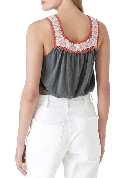 Shop Lucky Brand Crochet Trim Bubble Tank In Washed Black