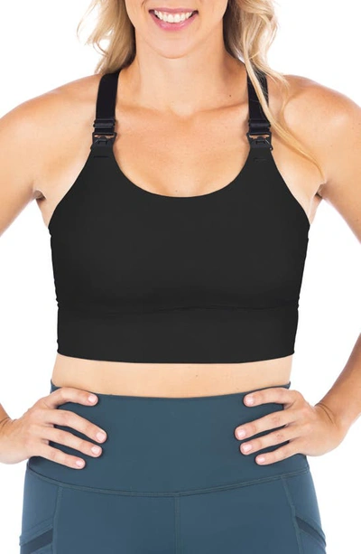 Love And Fit Cambria 2 Racerback Nursing Sports Bra In Black