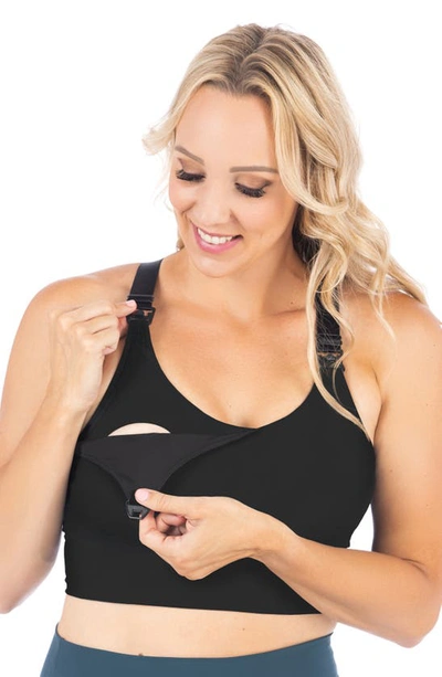 Love And Fit Cambria 2 Racerback Nursing Sports Bra In Black
