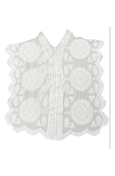 Shop Nikki Lund Mesh Embroidered Tunic Top In Ivory