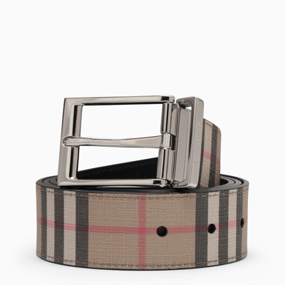 Shop Burberry Vintage Check Motif Belt In Beige