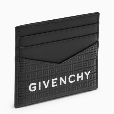 Shop Givenchy Black 4g Leather Card Holder With Logo