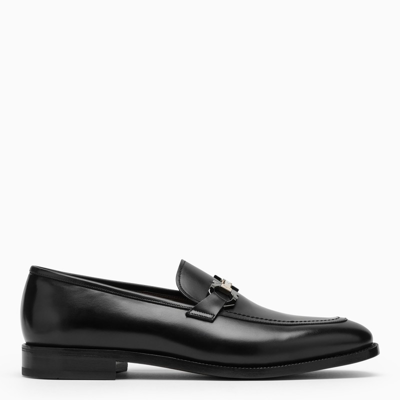 Shop Ferragamo | Black Ornament Gancini Loafers