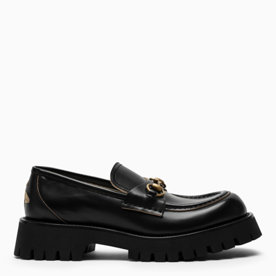 Shop Gucci Horsebit Loafers With Black Lug Soles