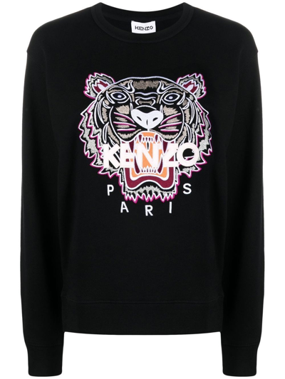Shop Kenzo Tiger Head Sweatshirt In Black