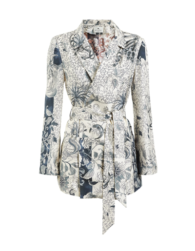 Etro Kimono Jacket In Blu Navy