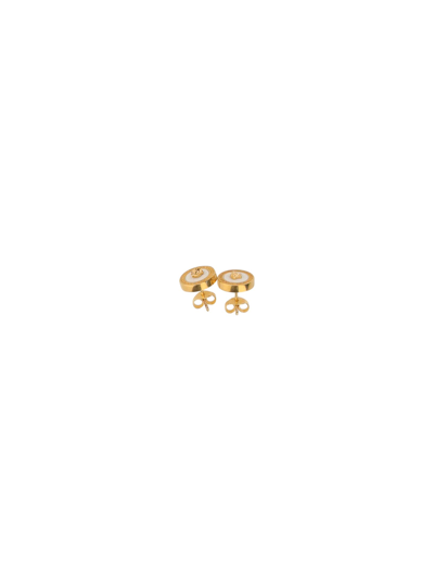 Shop Versace Earrings In Oro Tribute/bianco